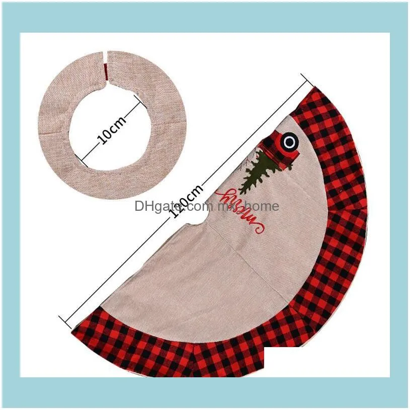 Christmas Tree Skirt Plaid Christmas Tree Bottom Decorating Car Christmas Tree Dress Xmas Trees Ornament Party Supplies CGY335