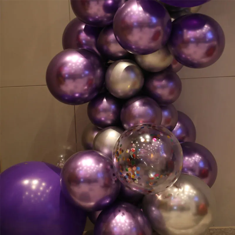 2020 Novo 5 polegadas de metal brilhante pérola Balões de látex grosso Cores metálicas de cromo inflável Bolas de ar infláveis ​​Globos aniversário / festa decoração 216 v2