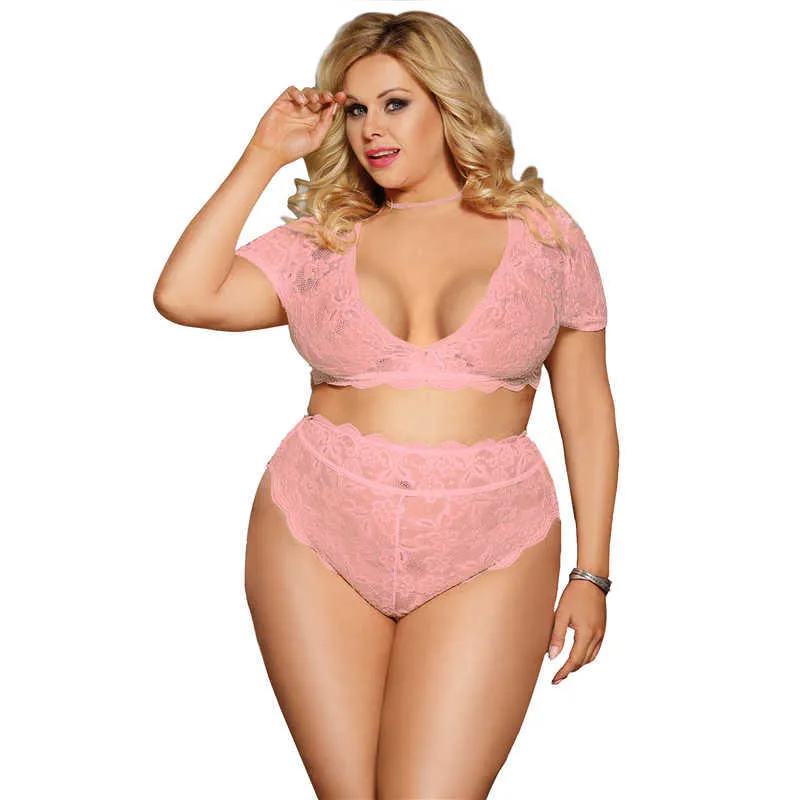 Ohyeahlover Women 5XL Underwear Lingerie Set In Plus Size Lace