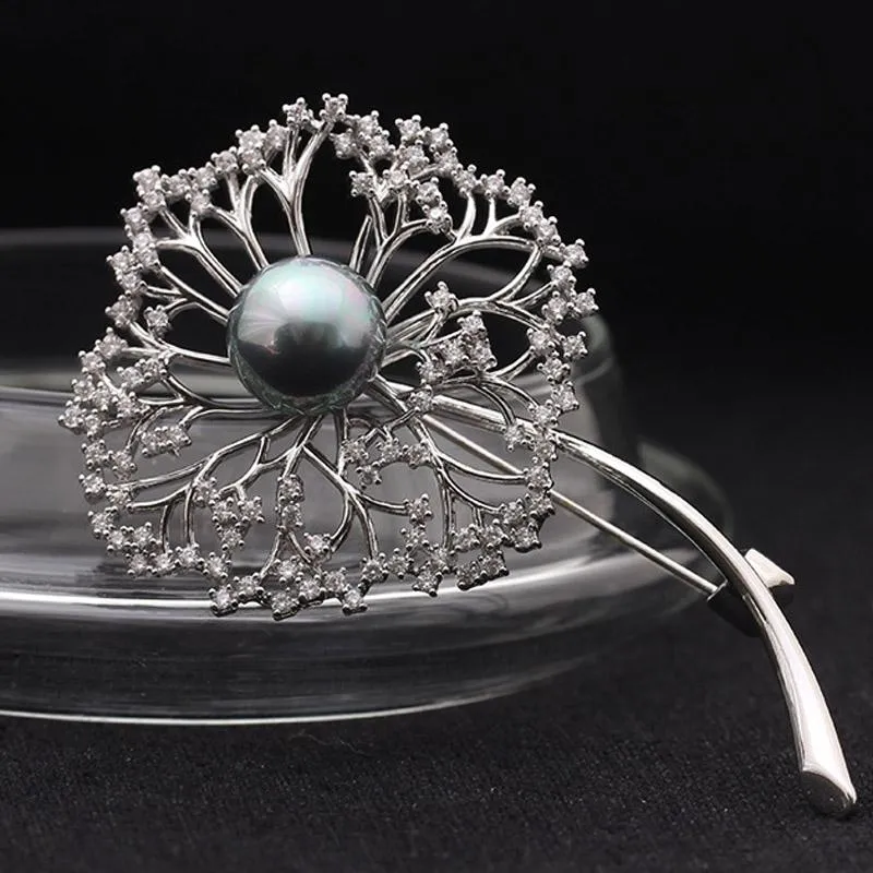 Blucome Cubic Zirconia Flower Brooch Pin Elegant Wedding Accessory For Women,  Pearl Hijab Pins, Bridal Bijoux From Bangdaotiehe, $18.35