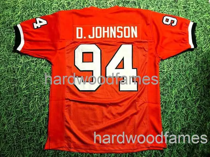 Custom Dwayne Johnson Miami Hurricanes Jersey The Rock Ballers Olm Stitched Voeg elk naamnummer toe