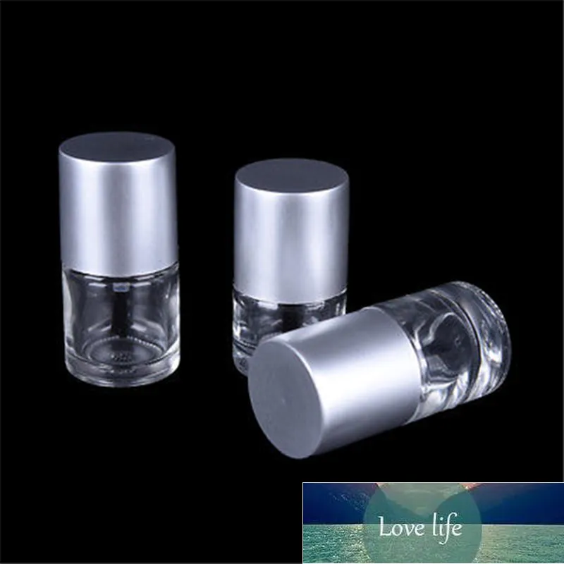 5PCS 5 ml / 8ml / 10ml / 15ml Tom klar glas nagellackflaska med lockborste vidhäftningspromotor Limbehållare Nagelkonstflaskor Fabrikspris Expert Designkvalitet