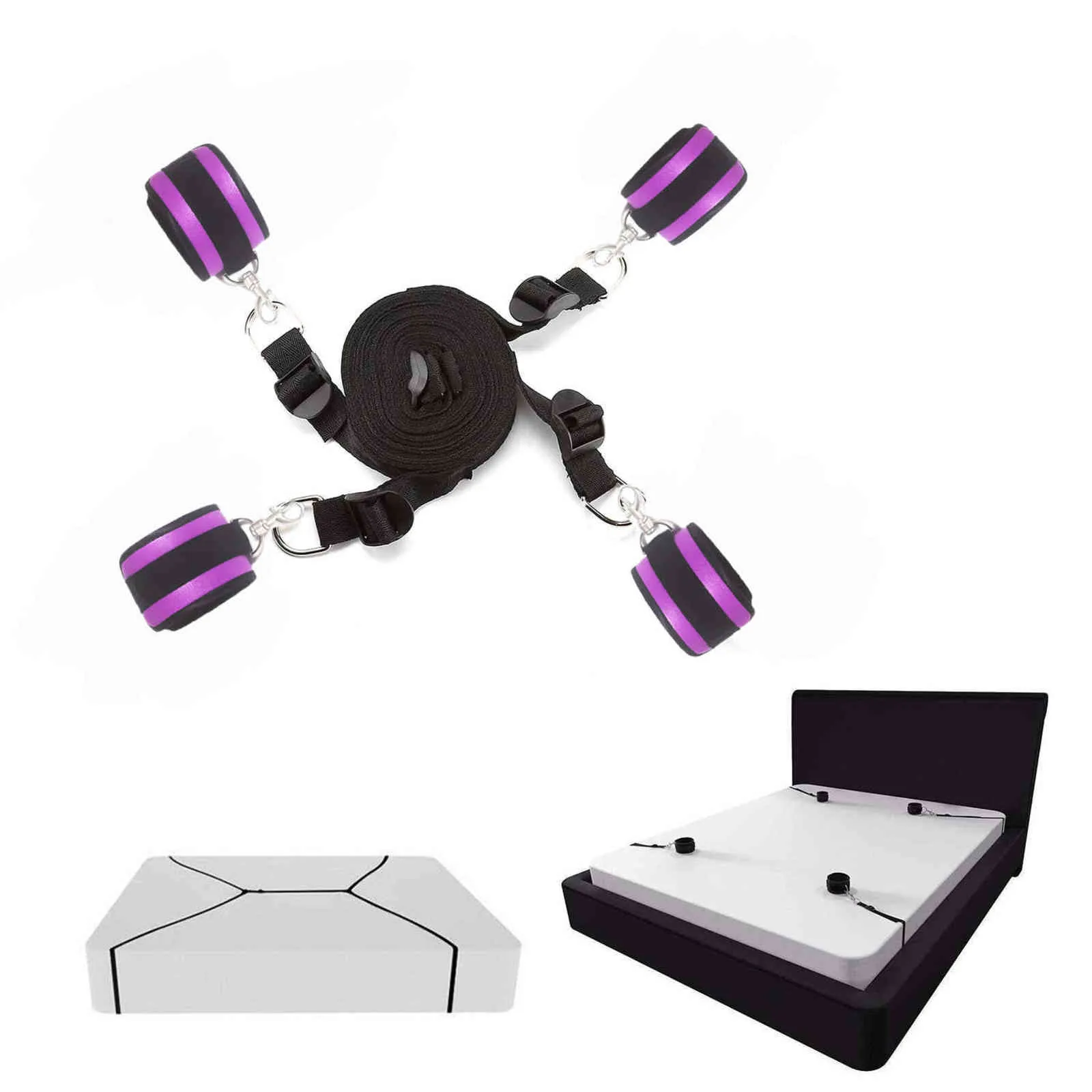 NXYSm bondage Barre d'écartement en acier inoxydable pour écartement des jambes extensible et réglable avec menottes de bondage Bdsm Jeux pour adultes Jouets sexuels pour couples 1126