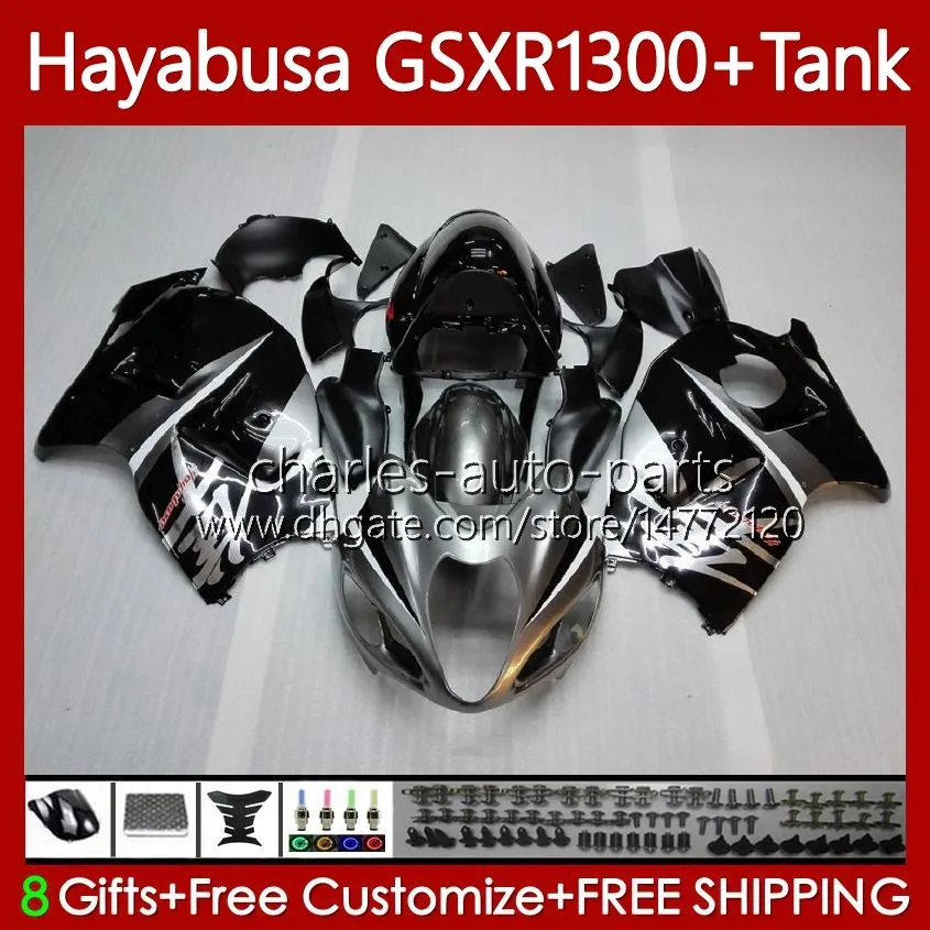 OEM Body +Tank For SUZUKI Hayabusa GSXR 1300CC GSXR-1300 1300 CC 1996 2007 74No.2 GSX-R1300 GSXR1300 96 97 98 99 00 01 GSX R1300 02 03 04 05 06 07 Fairing Kit glossy silvery
