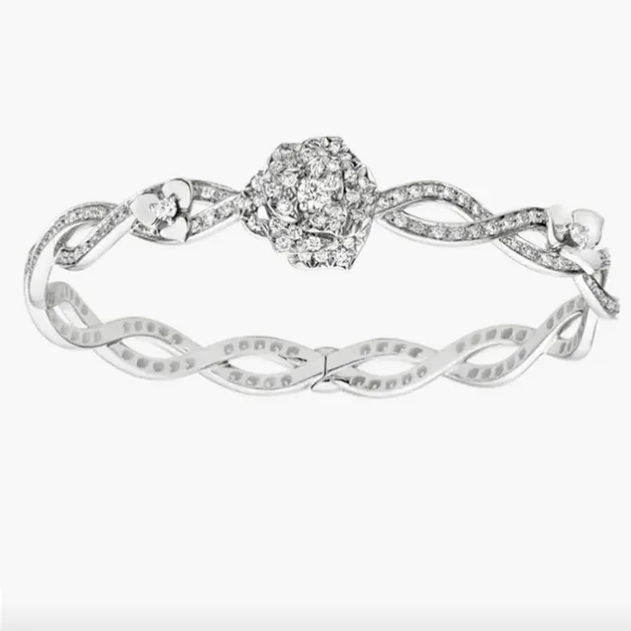 Браслет Bangle Rose Bangle Bangle Rose Braclet Crystal Crystal 18 K Позолоченные Стерлинговые Серебро Роскошные Ювелирные Изделия Высококачественные Бренд Дизайнер Браслей