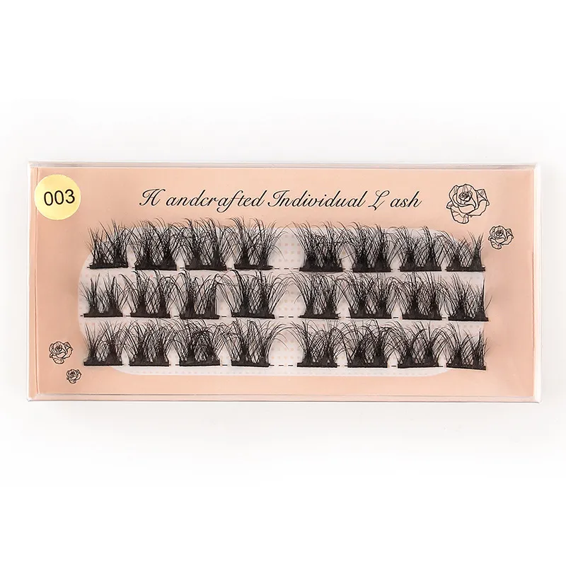 Mode Segmenterad ympning Individuell Lash Handgjorda Tjocka Naturliga 3D Falska Ögonfransar Mjuka Vivid Eyelash Extensions Lätt att bära 5 modeller DHL