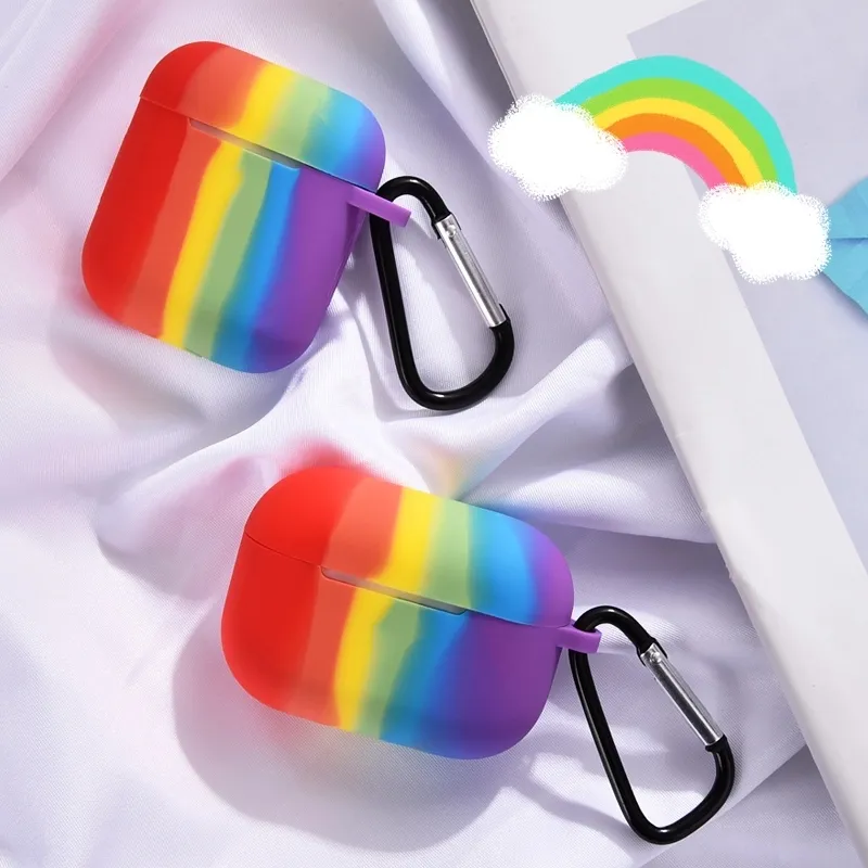 Save Big on Bulk Apple Airpods Pro Silicone Case Cute Rainbow Gradient  Silicone Case For Apple AirPods Pro Shockproof, Anti Drop, With Hook 