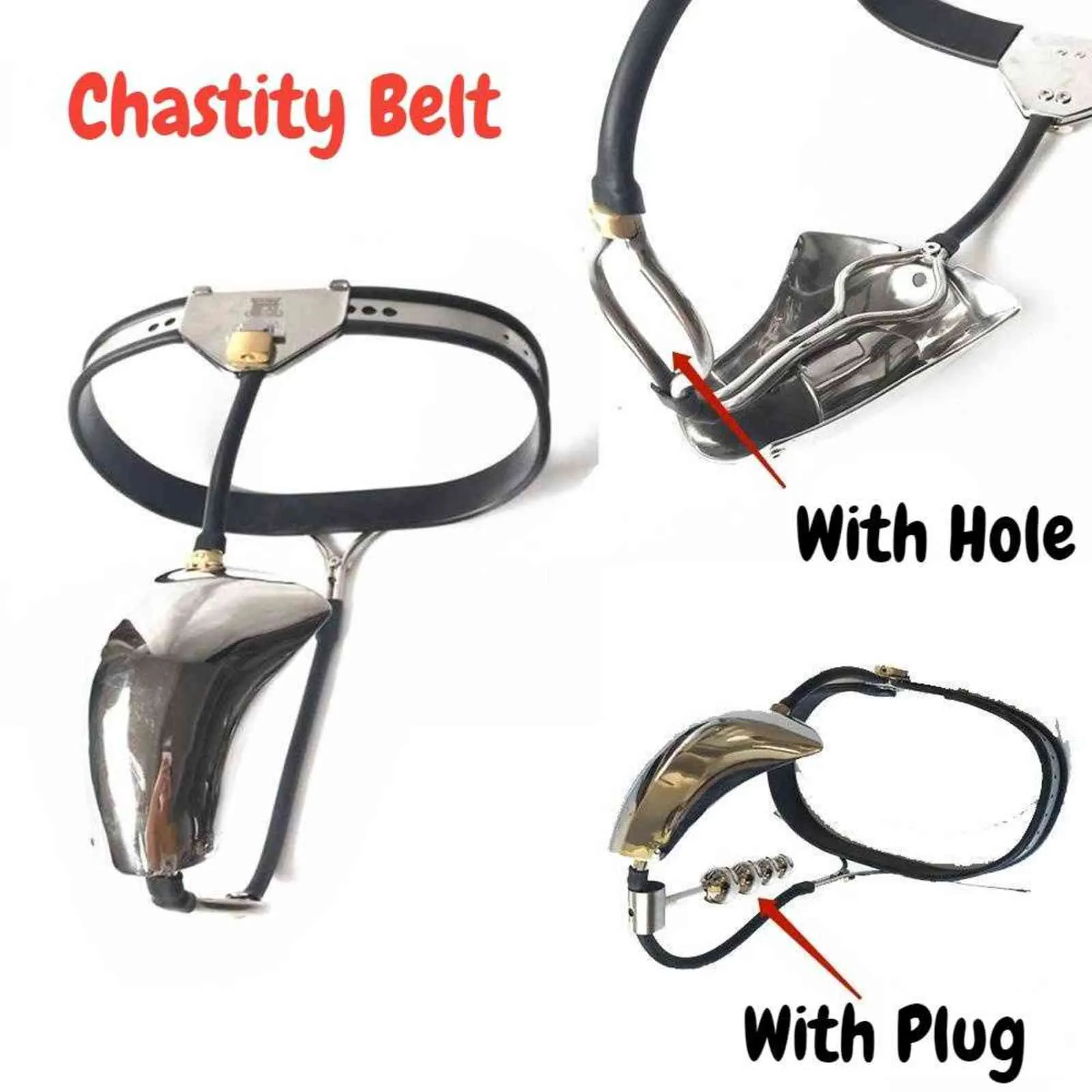 NXYCockrings Male Chastity Device Stainless Steel Belt With Big Scrotum Groove Cage Lockable Invisible Bird Bondage Pants Plug or Hole 1124