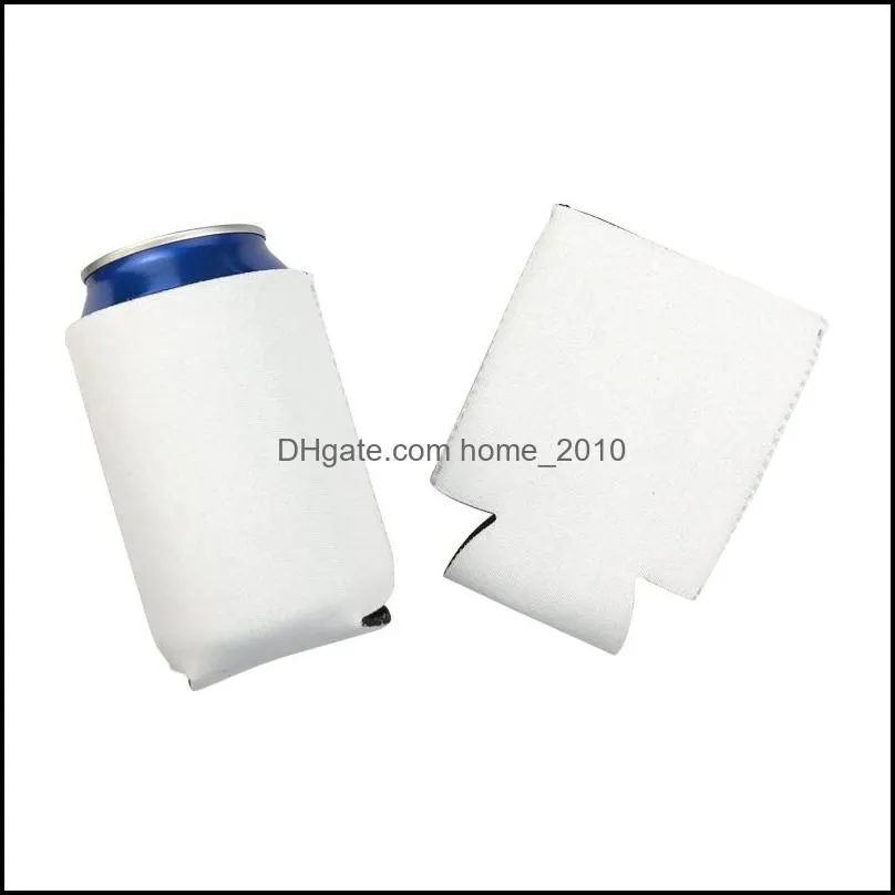 Neoprene Blank White Beer Can Cooler 12oz for Sublimation Beer Bottle Koozie Can Sleeves Kitchen Bar Products