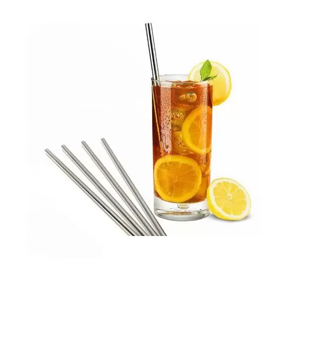 2021 new 10Pcs Bend & Stainless Steel Drinking Straw Straight Bent Reusable Juice Party Bar Accessorie