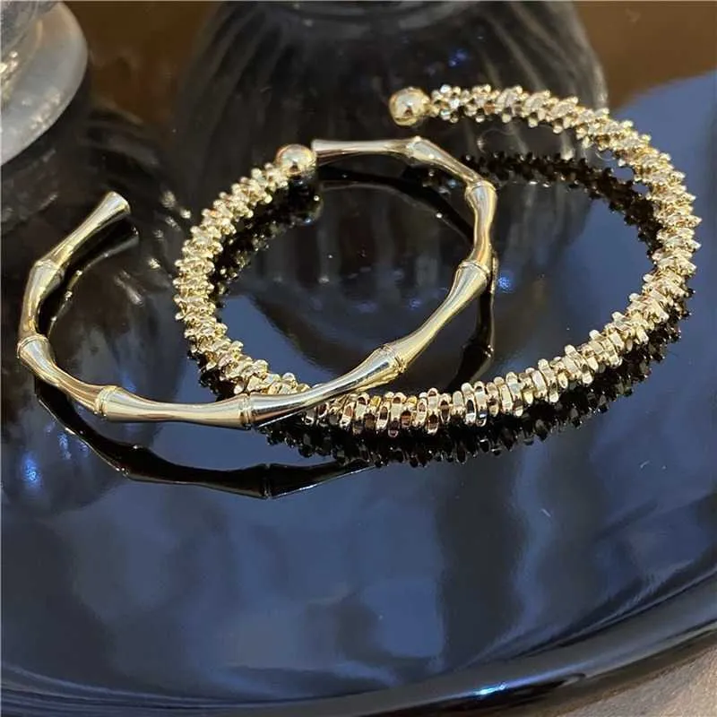 Simple Bamboo Metal Spring Bracelet For Women Cold Wind