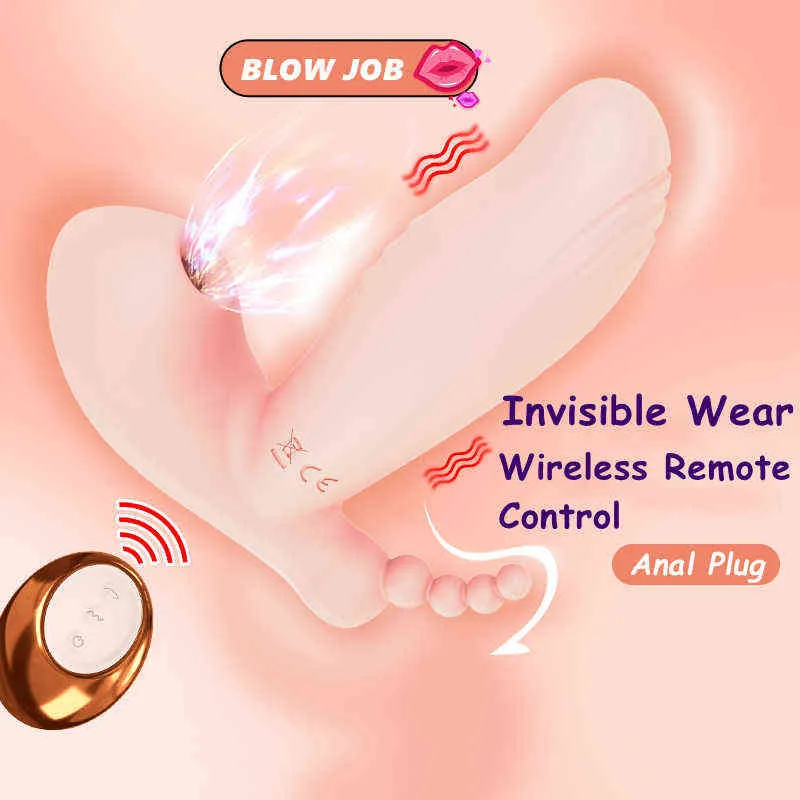 Oeufs vibrateurs d'usure invisible oeuf vibrant pour les femmes télécommandations sans fil anal plug vagin g massage spot suceur clithe toys 1124