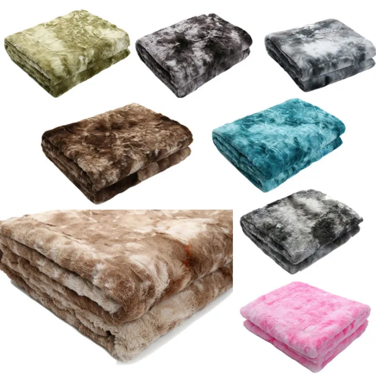 The latest 160X200CM blanket, large and small tie-dye double-layer thick super soft flannel lunch break gift blankets support custom logo