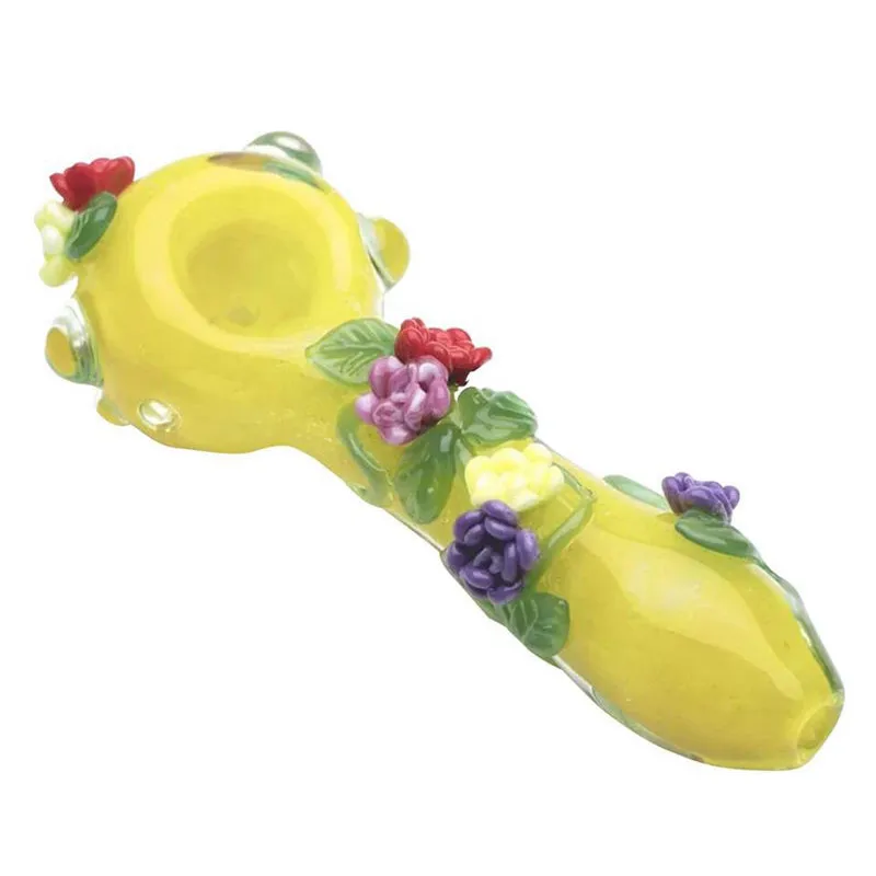 Cool Colorful Sunshine Garden Pipes Pyrex Vetro spesso Tubo da fumo Handpipe Portatile fatto a mano Dry Herb Tobacco Oil Rigs Filtro Bong Portasigarette DHL Free