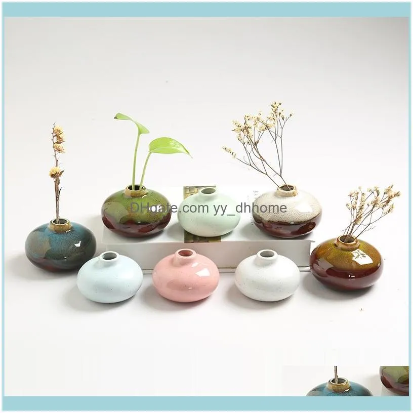 Vintage Chinese Style Flowers Vase Flowerpot Potted Desk Mini small handmade chinese ceramic vases Bonsai Pots Desk Decoration J1