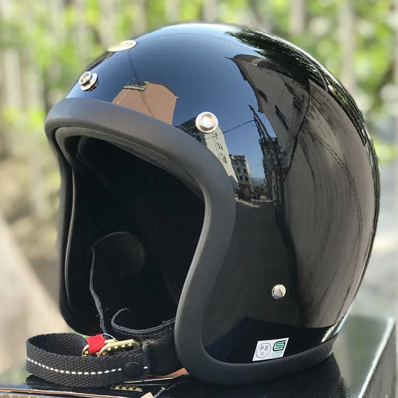 Japan TTCO Retro Helm Motorrad Casco Moto Cafe Racer Vintage Motorrad Fiberglas Helm Leichte Gewicht Open Face Helm Q0630