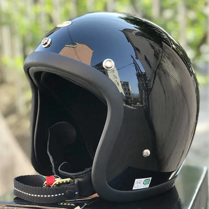 Japan TTCO Retro Helmm Motorfiets Casco Moto Cafe Racer Vintage Motorbike glasvezel helm lichtgewicht open gezicht helm Q0630