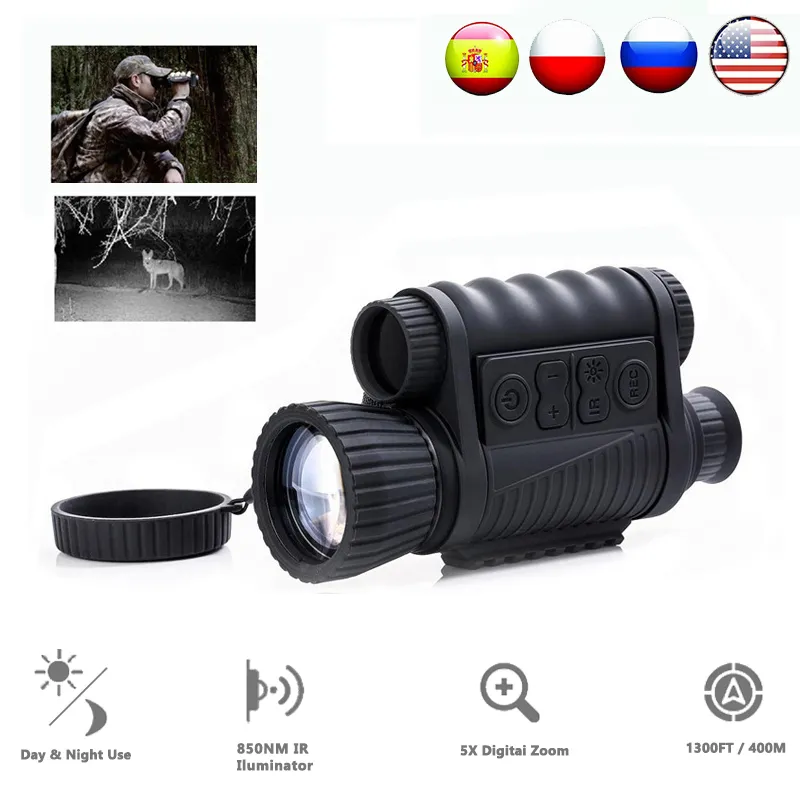 WG650 Monocular Hunting Scope Riflescope Vision Telescope Night Night Seki Bezpłatny statek