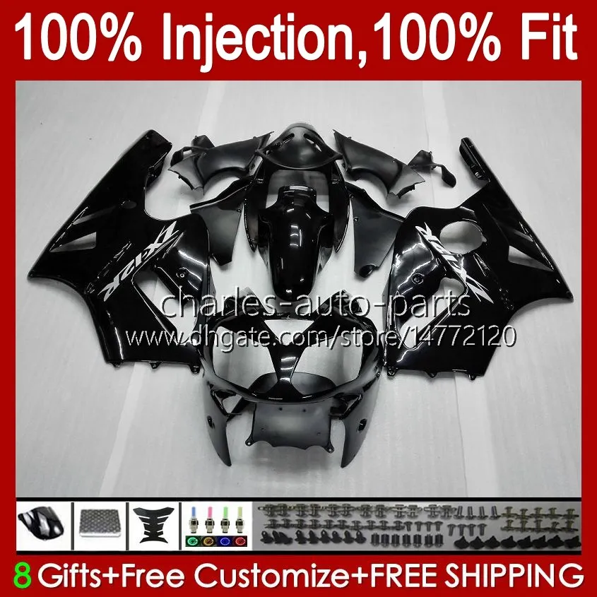 Injection mold Fairings For KAWASAKI NINJA ZX1200 C ZX 1200 12R 1200CC ZX 12 R 1200 CC 00-01 Bodywork 2No.1 ZX1200C ZX12R 00 01 ZX-12R 2000 2001 OEM Body Kit glossy black