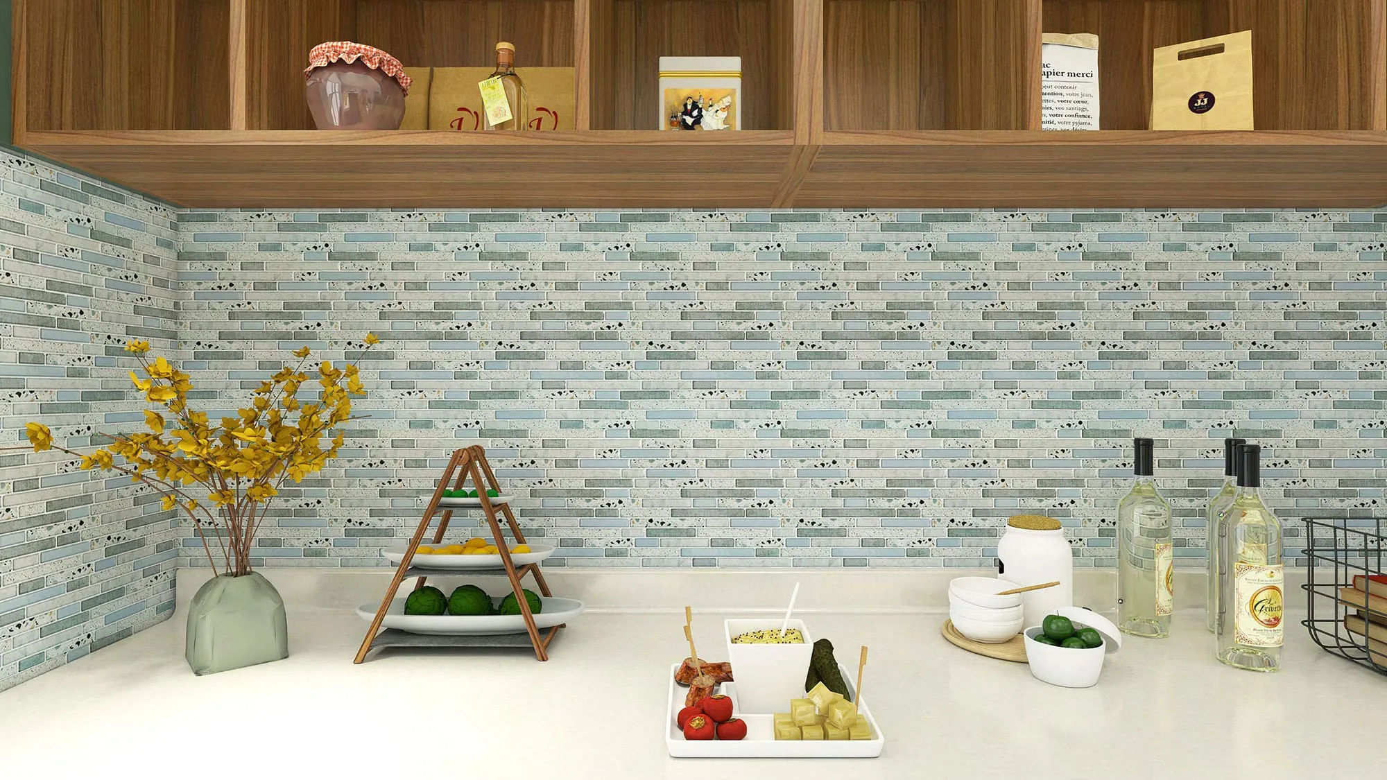 Art3d Azulejos autoadhesivos para salpicaduras de cocina, 10 hojas  autoadhesivas extraíbles para pegar en azulejos de pared de vinilo, 12 x 12