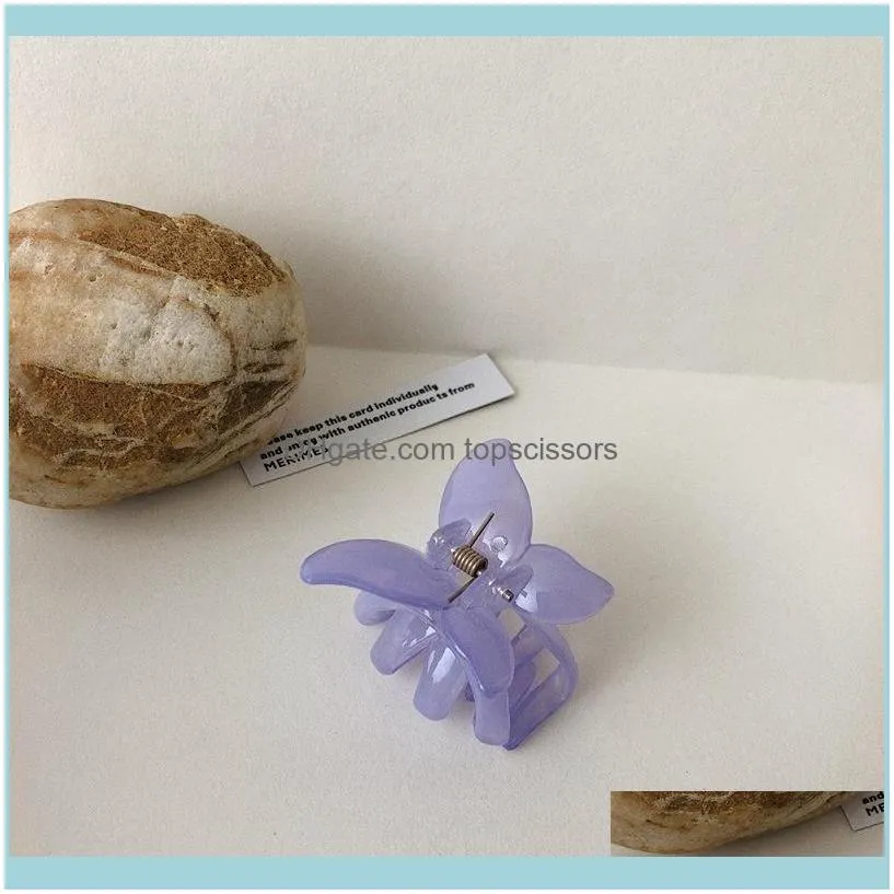 1Pcs Korea Colorful Stereoscopic Resin Butterfly Transparent Head Clip Hairpin Cute Hair Accessories For Women Girls1