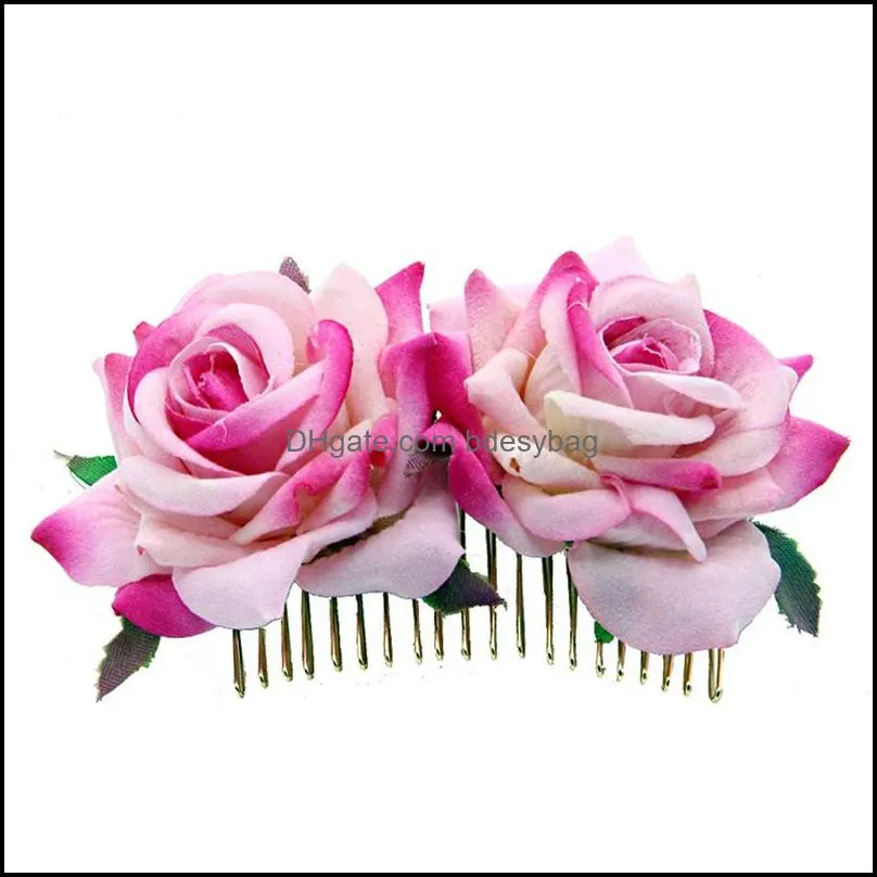 Other Fashion Jewelry Women Prom Headpiece Charm Hair Accessories Pins Clips Rose Flower Combs Wedding Bridal