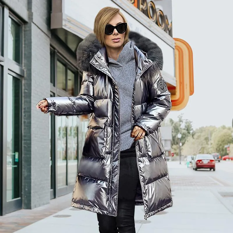 Women's Jackets Padded Winter Shiny Jacket And Long Sections Thick Coat Down Female 2021