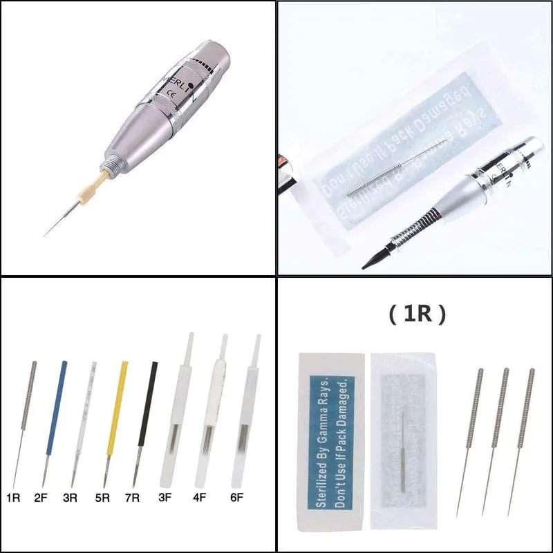 100pcs Merlin Tattoo Needles 1R/2R/3R/5R/7R/3F/4F/6F For Permanent Makeup Eyebrow and Lip Designs Deluxe Machine 211224