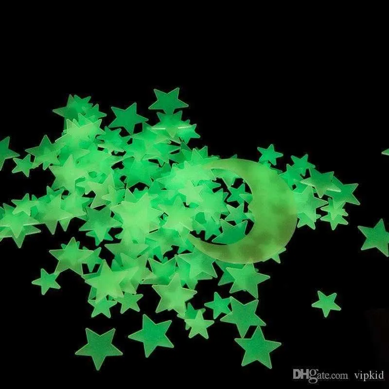 /bag Cartoon Glow Stars/Moon/Shooting Stars/butterfly Sticker Baby Kids Decorations Room Ceiling Bright Luminous Wall Stickers B1
