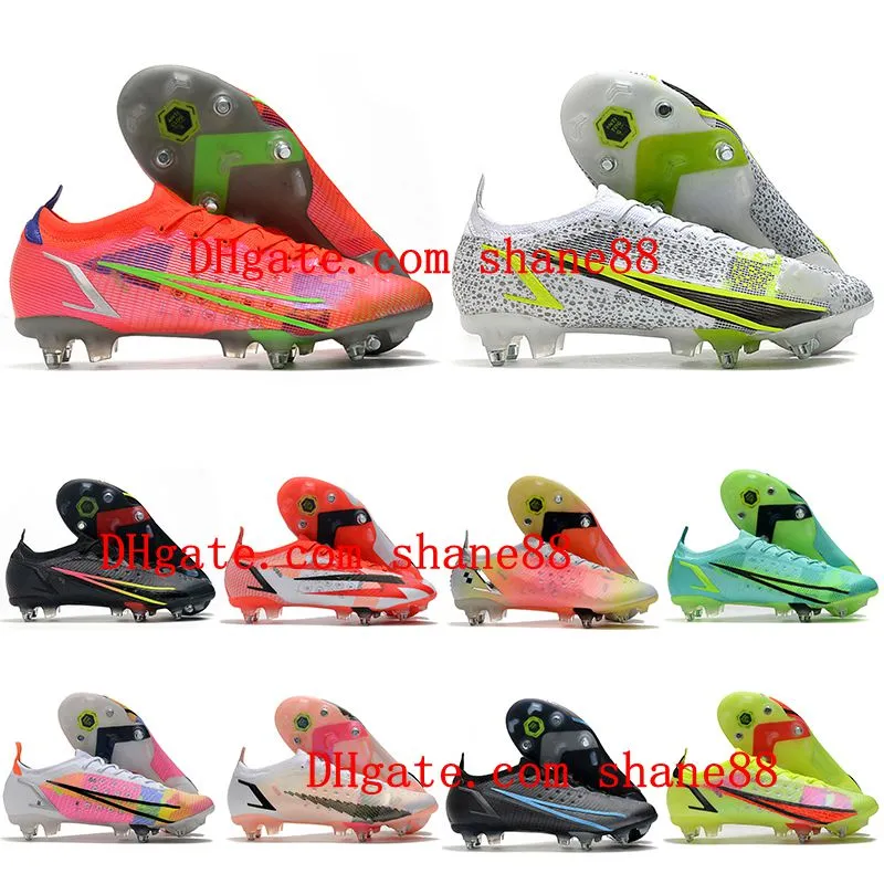 Mens low ankle Soccer Shoes Mercurial Superfly XIV 8 Elite SG PRO Anti Clog Cleats Outdoor Neymar ACC Football Boots Ronaldo CR7