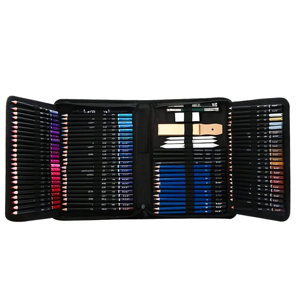 H&B HB-CBPB145 145Pcs Colored Sketching Pencils Set With High Quality Painting Tool Zipper Case For Professional Art Supplies