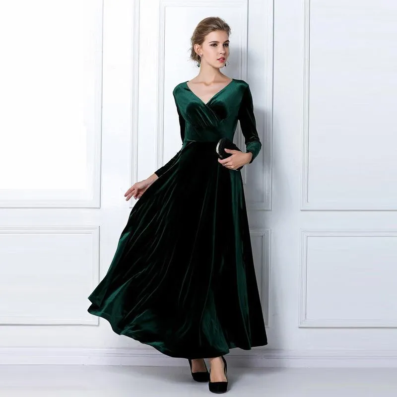 Lässige Kleider Winterkleid Frauen 2022 Vintage Samt Langarm Plus Größe 3XL Elegante Sexy Party Ukraine