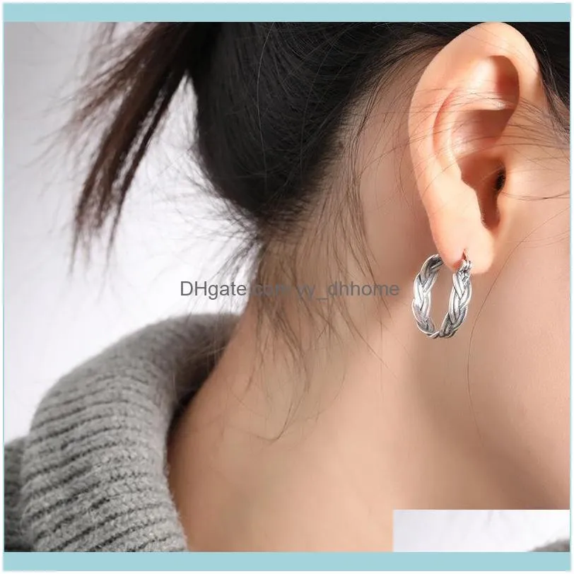 Other Simple Vintage Earings 925 Sterling Silver Earring For Woman Hoop Earrings Female Pendientes Plata De Ley Mujer Jewelry
