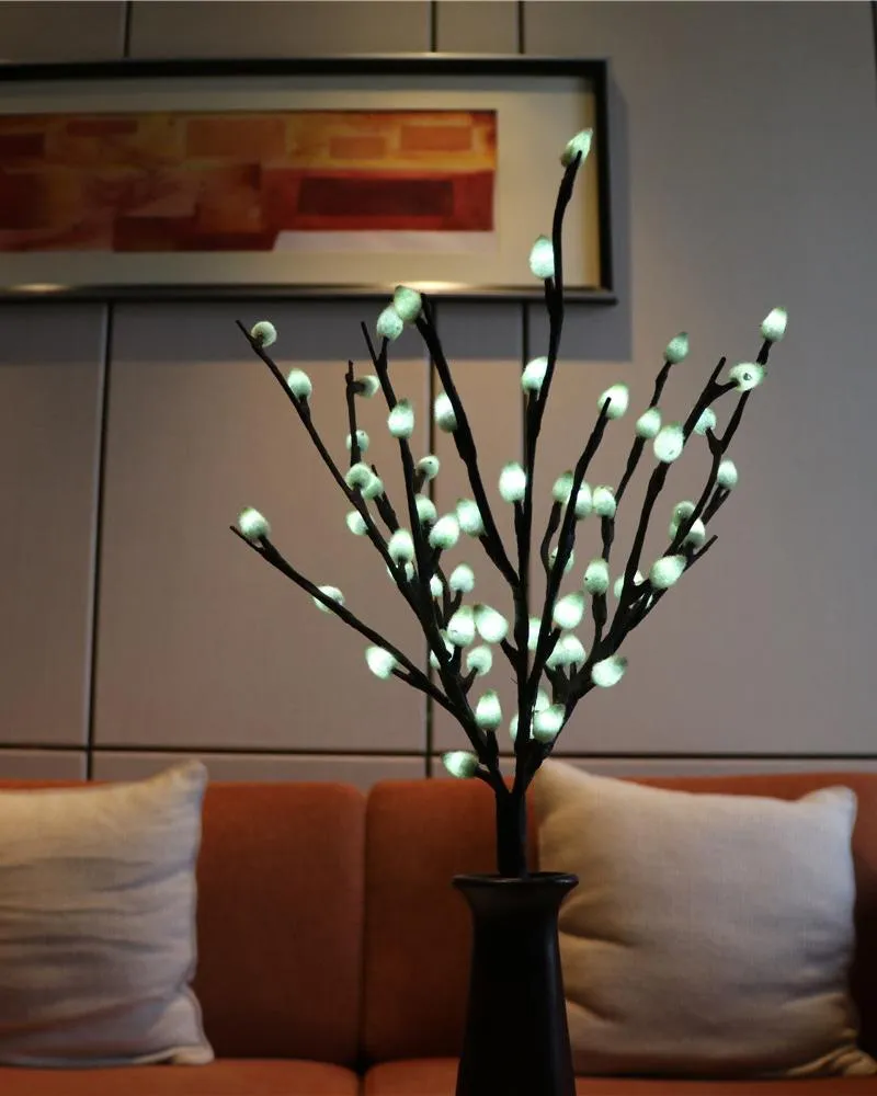 Frete grátis Pussy Willow Branch Light 20" 48LED Light Up Spring Pussy Willow Branch Christmas Home Party Wedding Holiday Deco