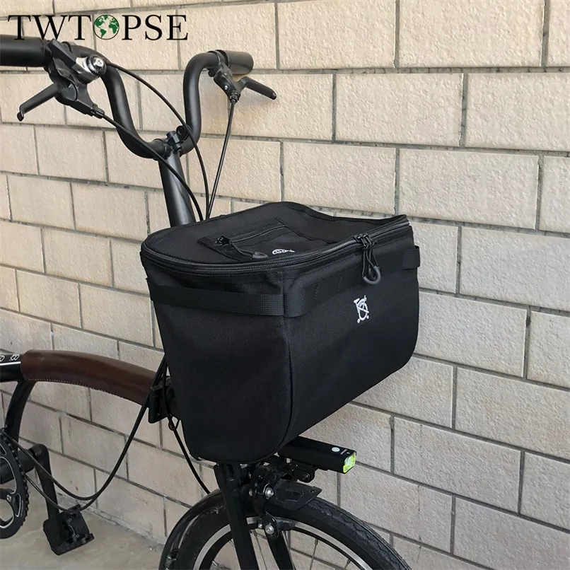 TWTOPSE 15L Bicycle MINI Basket Bag For Brompton Folding Bike Cycling Portable Fit 3SXITY PIKES 3 Holes Tern Fnhon 220222
