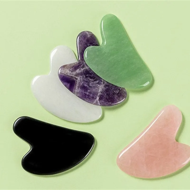 Rose Quartz Gua Sha Amethyst Jade Zwart Obsidian Tiger Eye Opalite Face Massager Orgone