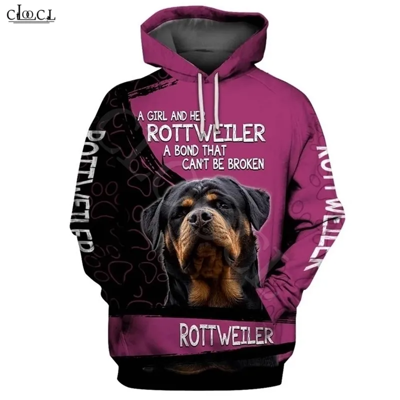 Fashion A Girl And Her Rottweiler Dog 3D Print Hoodie Men Women