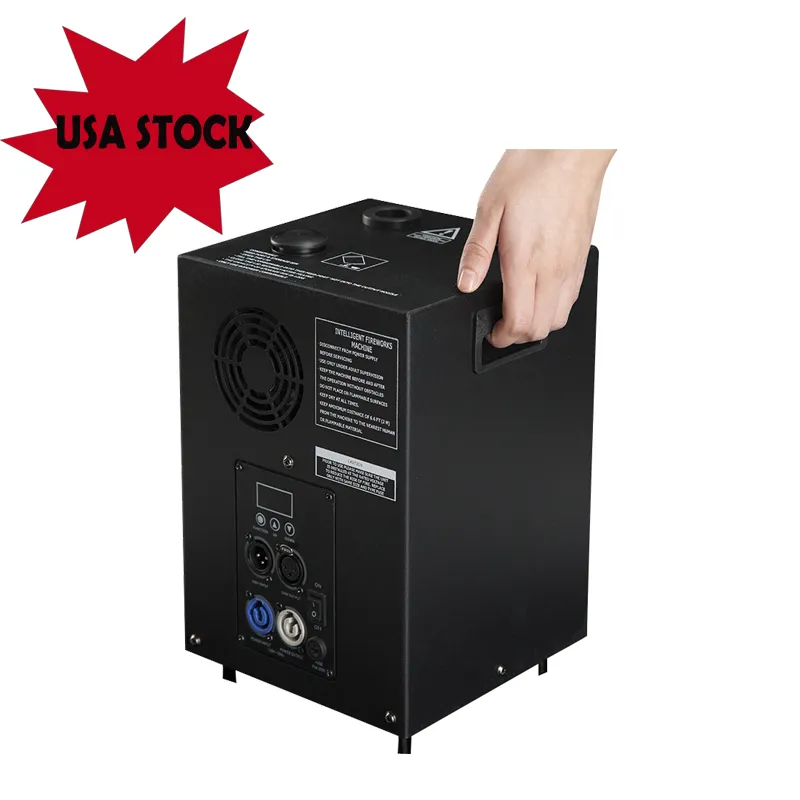 미국 스톡 스테이지 조명 -600W 무선 원격 DMX 콜드 스파크 머신 불꽃 놀이 불꽃 MSDS TI 파티 이벤트로드 케이스를위한 파우더.