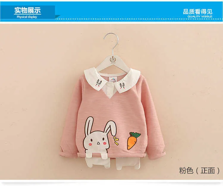  Spring Autumn 2-10 Years Old Children Long Sleeve Cute Patchwork Cartoon Embroidery Baby Kids School Sweatshirts For Girls (6)