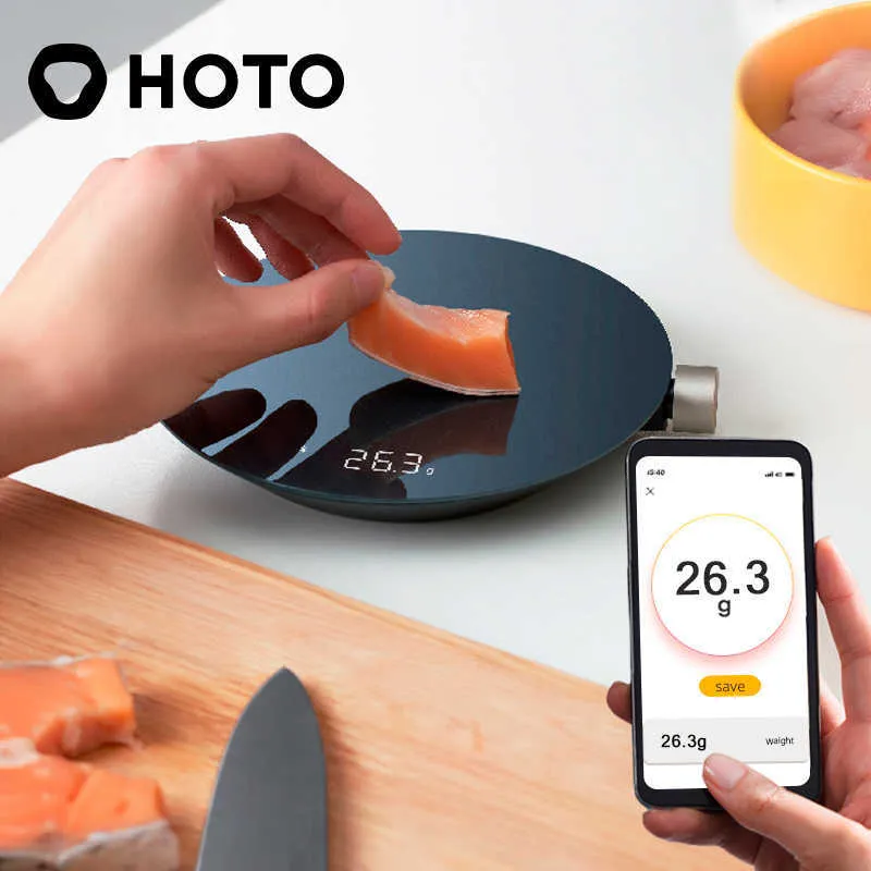 O balance de cuisine numérique outil de mesure de café balance de poids mécanique Bluetooth APP balance électronique avec LED 210927