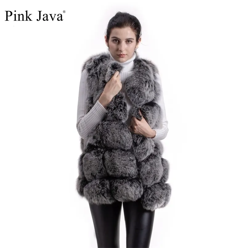 Różowy Java 80 Kobiet Zimowy Płaszcz Prawdziwy Futro Kamizelka Naturalne Futro Gilet Moda Odzież Gudy Płaszcz Fur Kurtka 211110