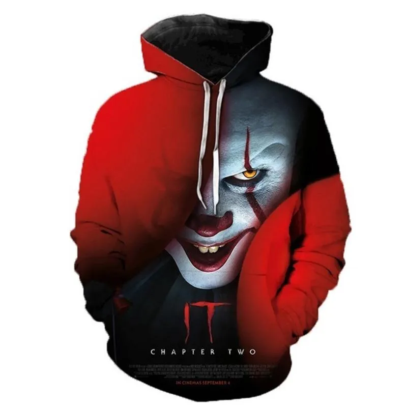 IT Chapter Two Movie Pennywise Clown 3D Joker Hoodie For Men Fashionable Personaity Hip Hop Cool Pullover From Halunku Vendor 19.18 DHgate.Com