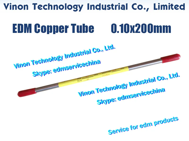 0.10x200mm 구리 튜브 단일 채널 (20pcs / lot) EDM 부품, 구리 -EDM 튜빙 전극 단일 구멍 Dia. = 0.10mm L = 200mm 작은 구멍 EDM 드릴링 용