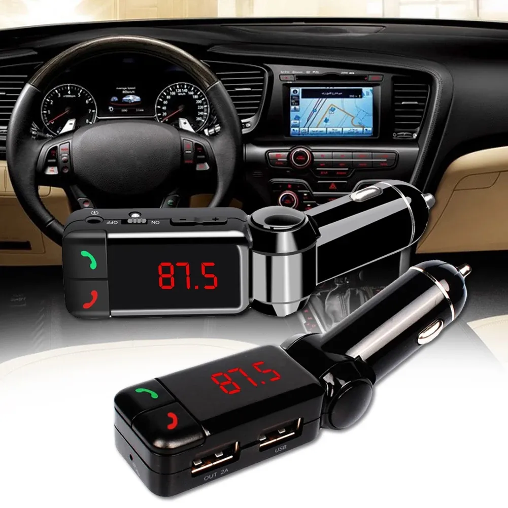 FM Modulator Car Map3 Odtwarzacz Zestaw głośnomówiący Bezprzewodowy Zestaw Bluetooth Nadajnik FM LED Samochód MP3 Odtwarzacz z ładowarki USB Akcesoria samochodowe
