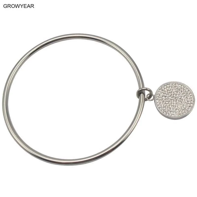 enamel crystal charm bangle