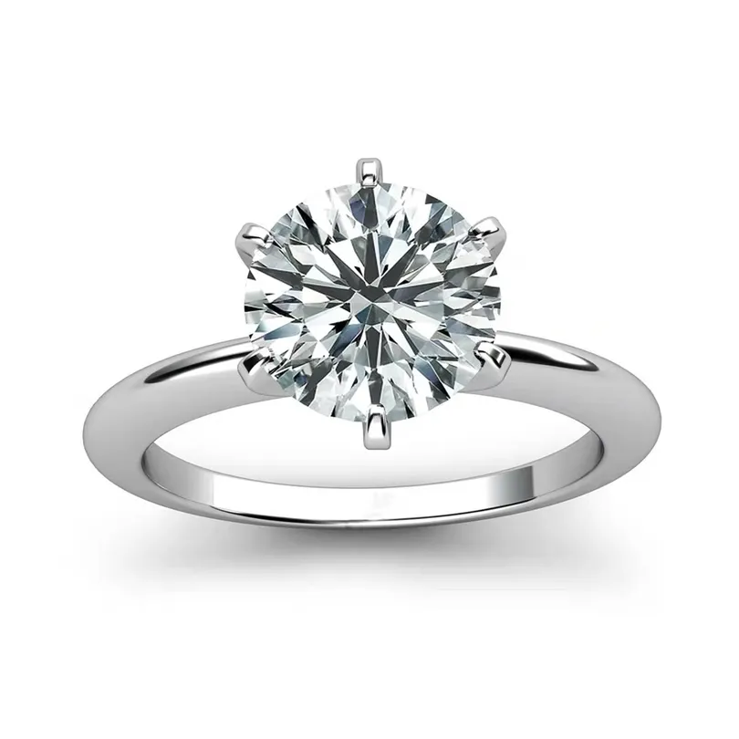 925 Sterling Silver Ring 1ct 2ct 3ct estilo clássico diamante jóias anel aniversário de festa de casamento para as mulheres 220309