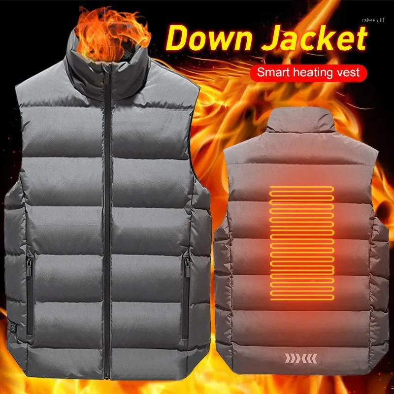 Outdoor T-Shirts 2021 Heated Vest USB Electric Clothing Men's Down Heating Graphene Jacket For Winter Sport Skiiing