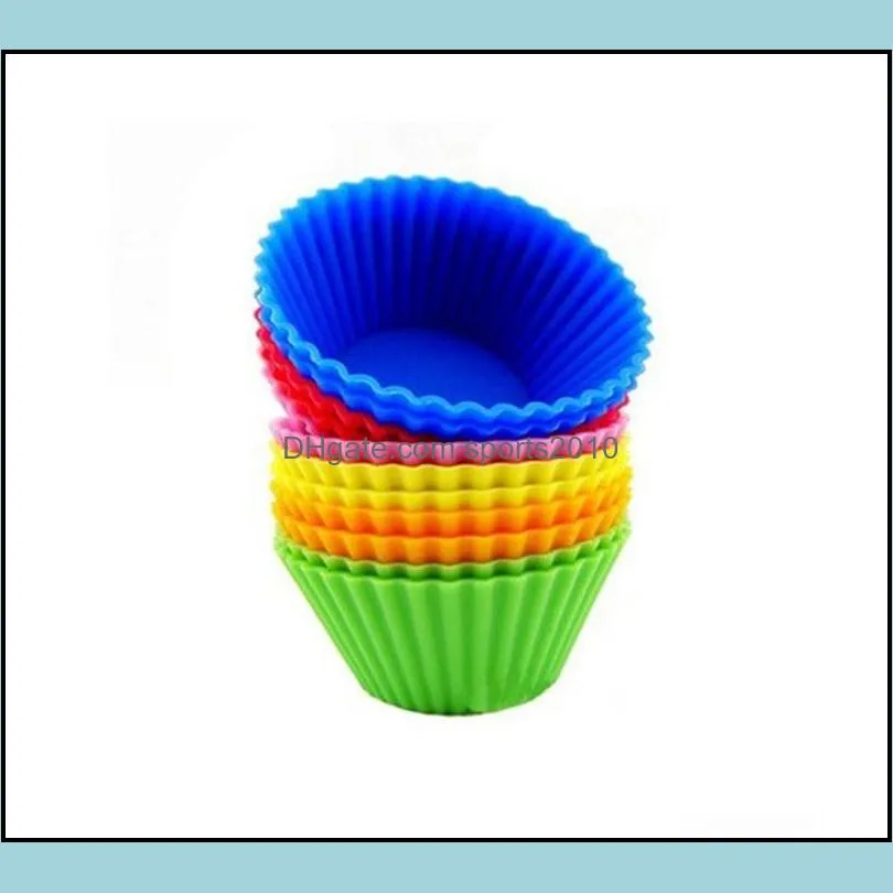 Round shape Silicone Muffin Cupcake Mould Case Bakeware Maker Mold Tray Baking Cup Liner Baking Molds fast shipping