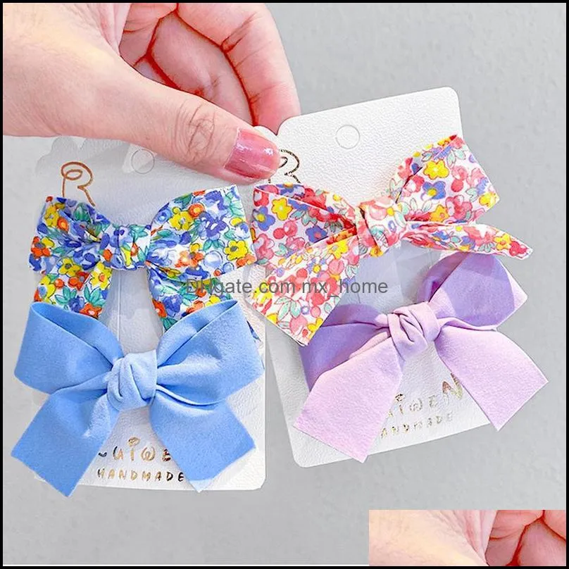 Hair Accessories Candy Color Pin Children`s Bow Clip Cute Floral Suit Princess Lovely Accessory Headwear Kid For Girls