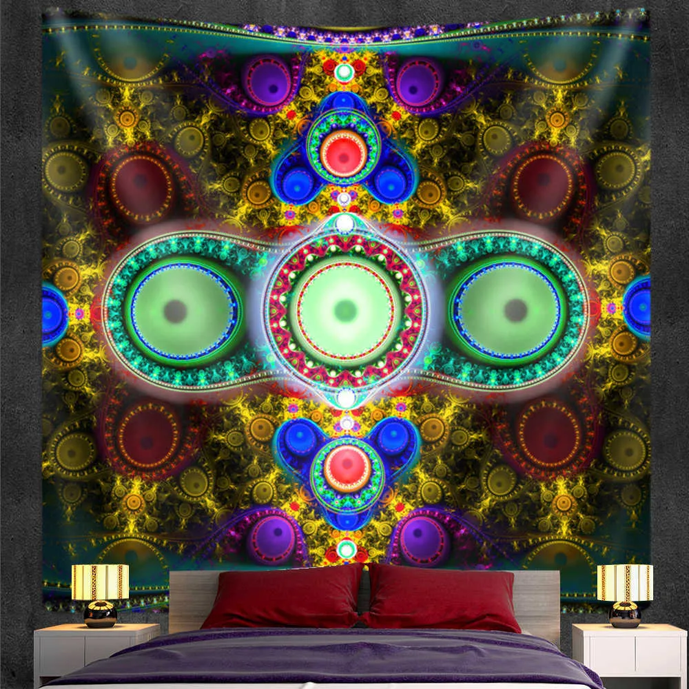 Tenture Murale Mandala Bohémien Fait Main Couvre-Lit Décor De Dortoir